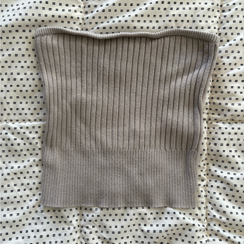 Ribbed Tube Top in Taupe
